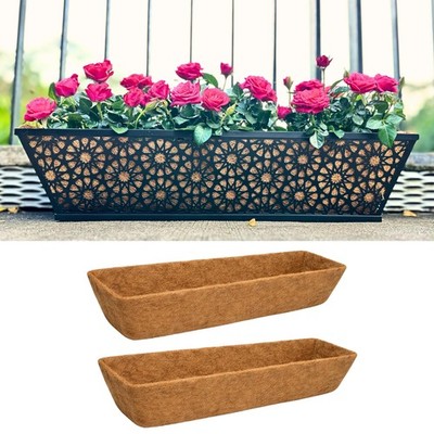 24'' Coco Liners 2 Pack for Railing Planters, Window Boxes & Hanging Baskets