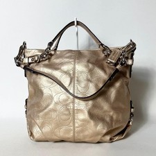 2511 132 Excellent Condition Coach Signature 2WAY Handbag Gold