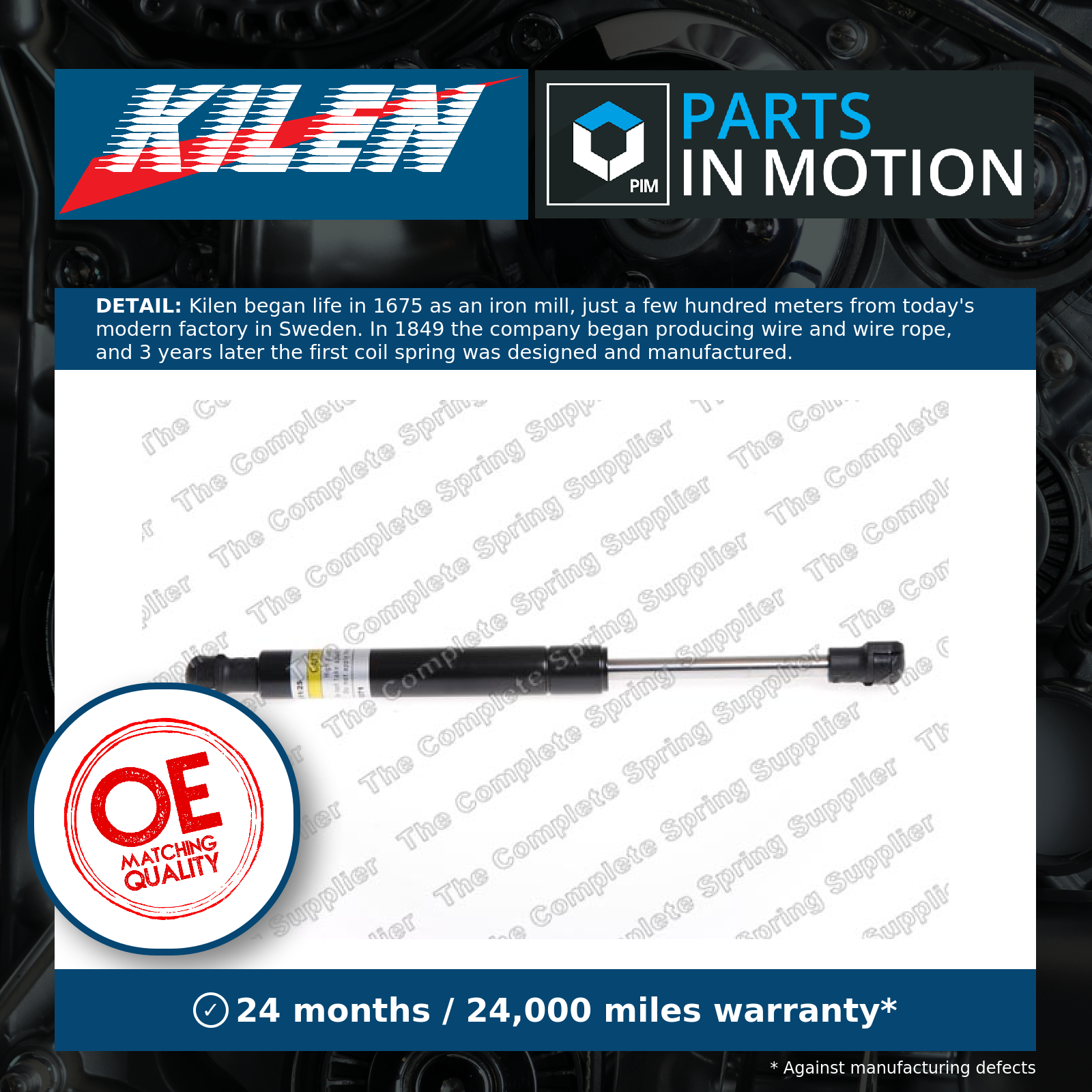 Bonnet Gas Strut 349004 Kilen Spring Lift Front 99751155101 Quality Guaranteed