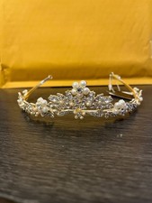 Beautiful David's Bridal Tiara Pearls Rhinestones Crystal Headpiece With Tags