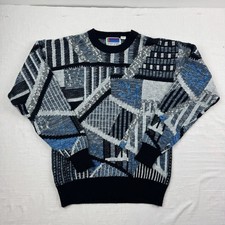 Vintage Sweater Graphic Sweater Adult Medium Colorful Classic 1980s Geometric