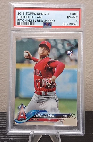 2018 Topps Update - Shohei Ohtani #US1 Pitching Red Jersey Angels (RC)  - PSA 6
