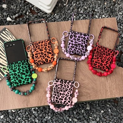 For Moto Razr+ Ultra 2025/2024 50/60 Case Cute Shockproof Hard Luxury Leopard