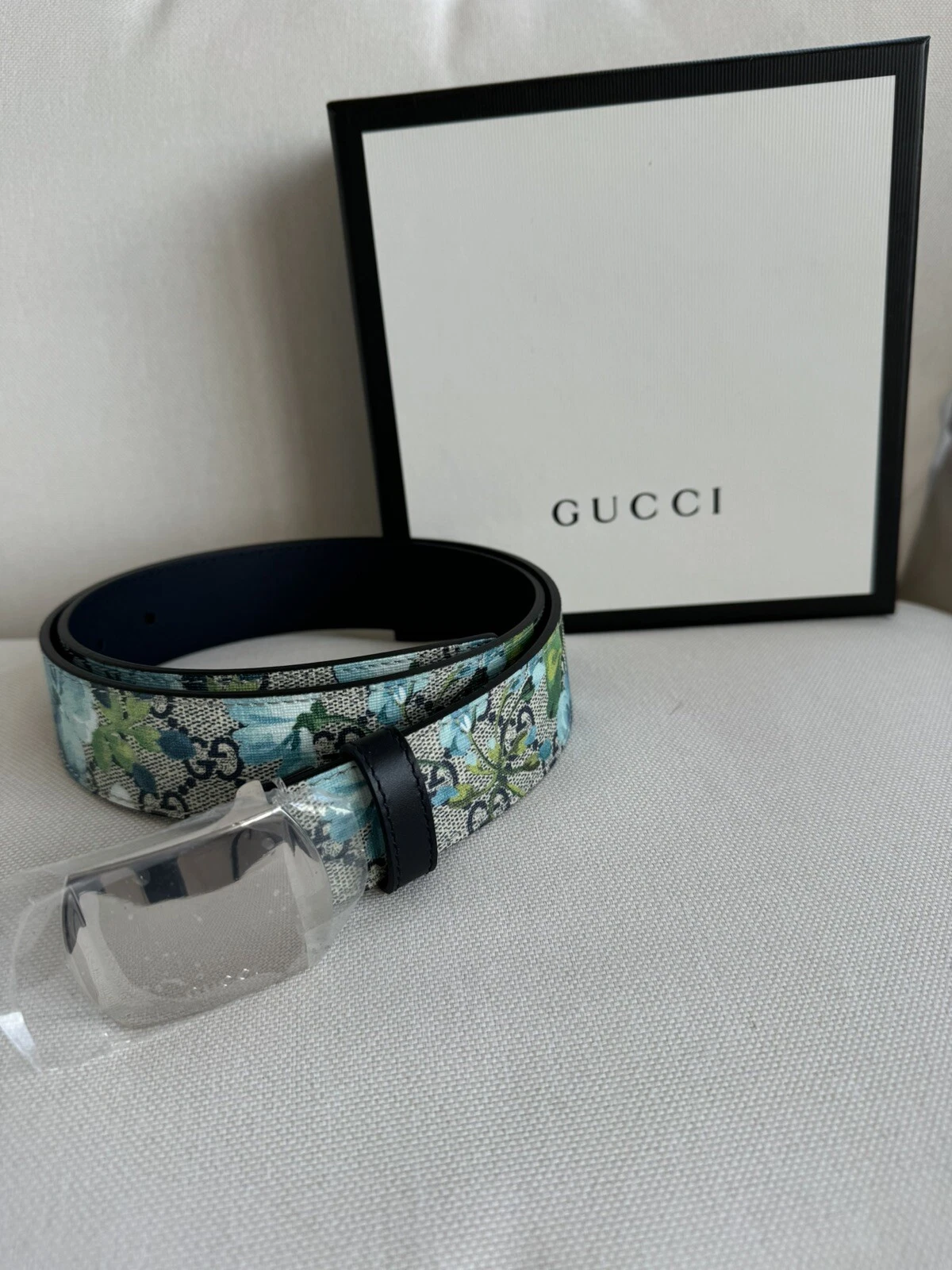 Ceinture Gucci GG Blooms bleue 
