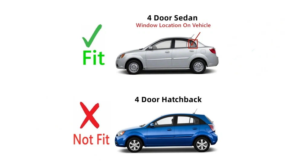 Se adapta a Kia Rio 2006-2011 sedán 4D lado del conductor ventana de ventilación trasera izquierda vidrio Foto 3 de 4
