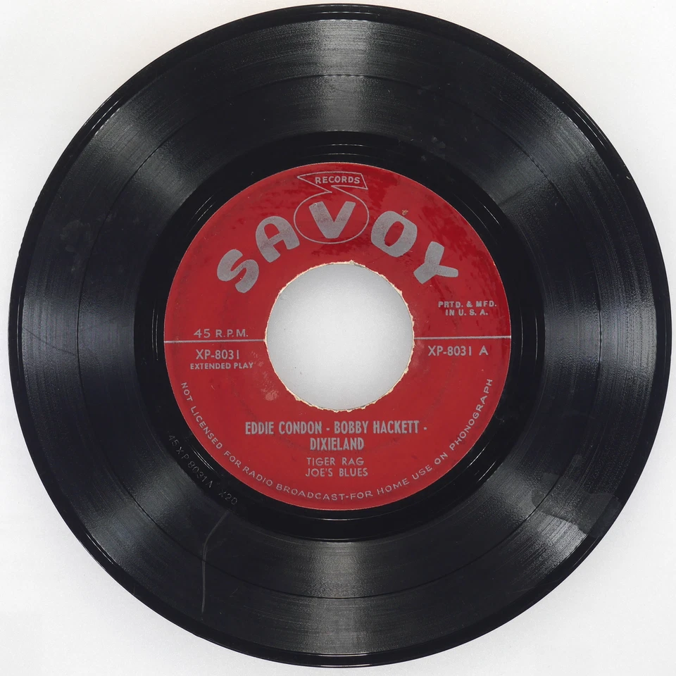 EDDIE CONDON BOBBY HACKETT Dixieland SAVOY XP-8031 VG+ 45 7" Foto 2 de 4