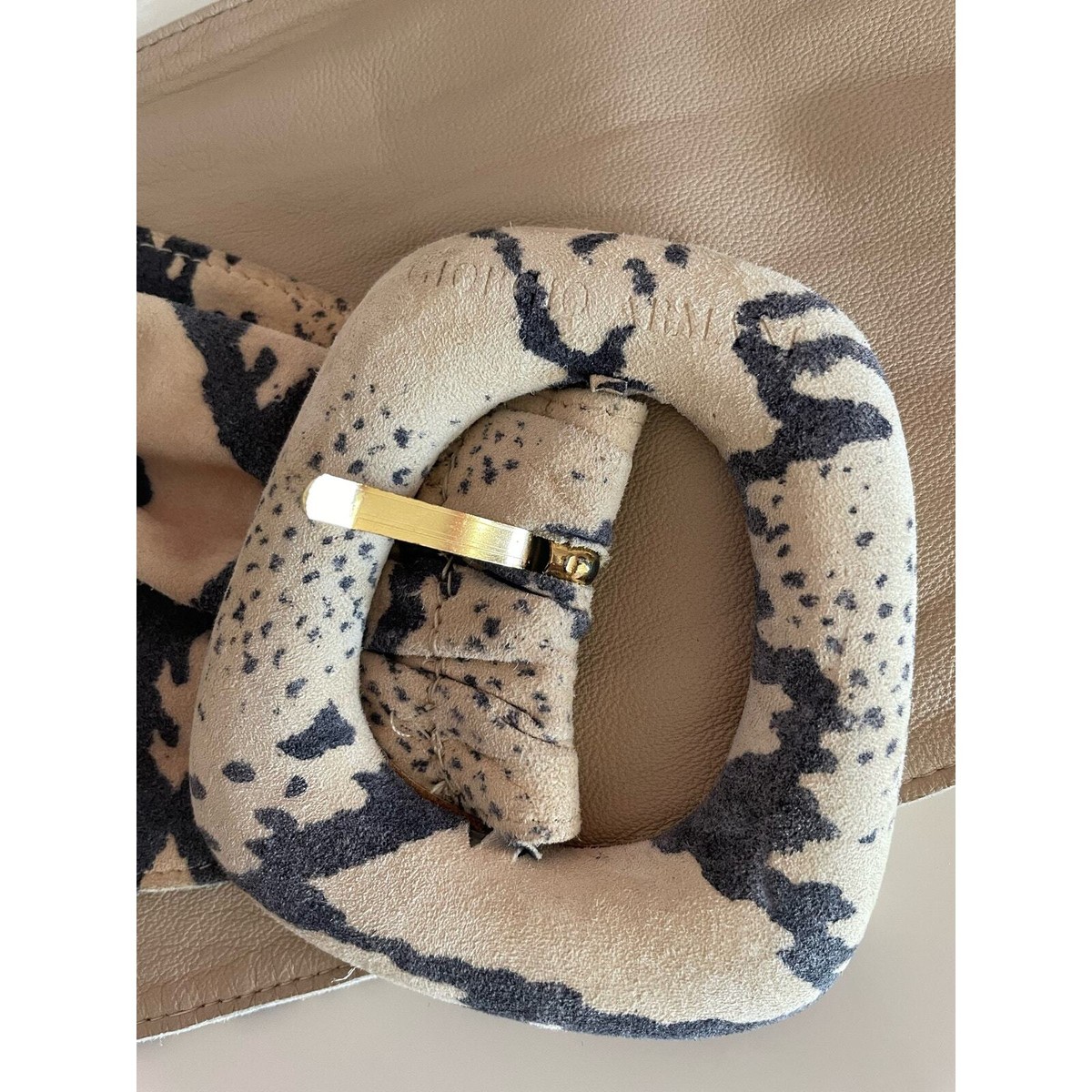 Giorgio Armani Suede Waistbelt Low Hip Belt Animal Print Designer Size S-XL READ Giorgio Armani Suede Waistbelt Low Hip Belt Animal Print  main image 4