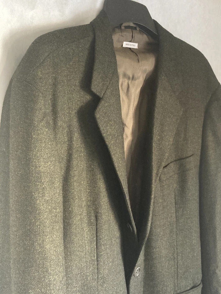 Men's Lawrence Covell Vestimenta Spa 3 Button Wool Suit Coat Green Gray 44 itsly - Imagem 4 de 4