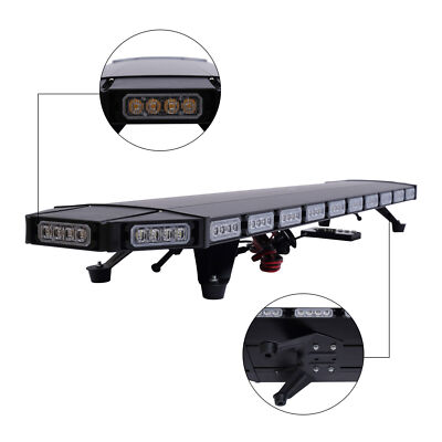 47'' 104LED Amber+White Strobe Light Bar Emergency Warn Beacon Tow Truck Response