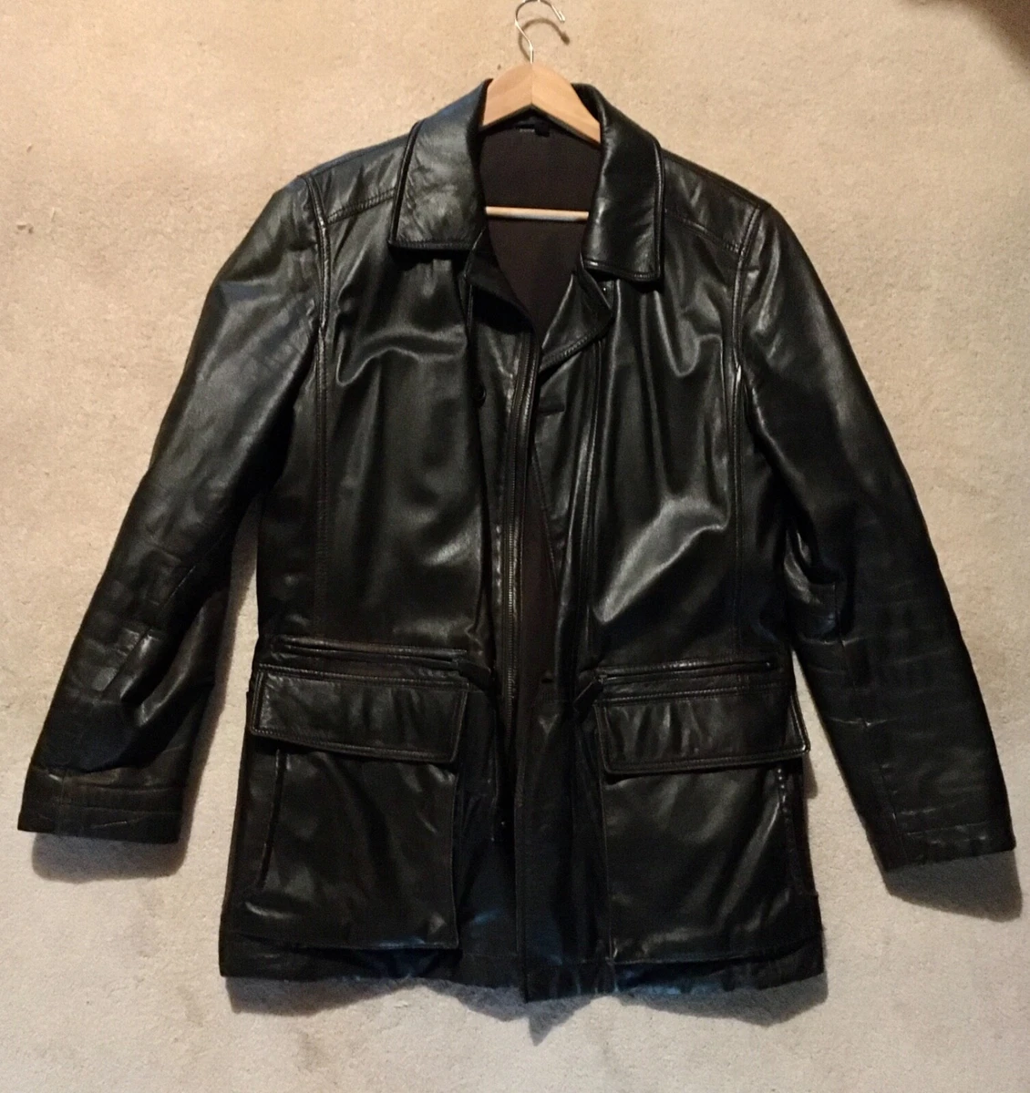 Vintage Armani Collezioni Mens Lambskin Leather Jacket Coat