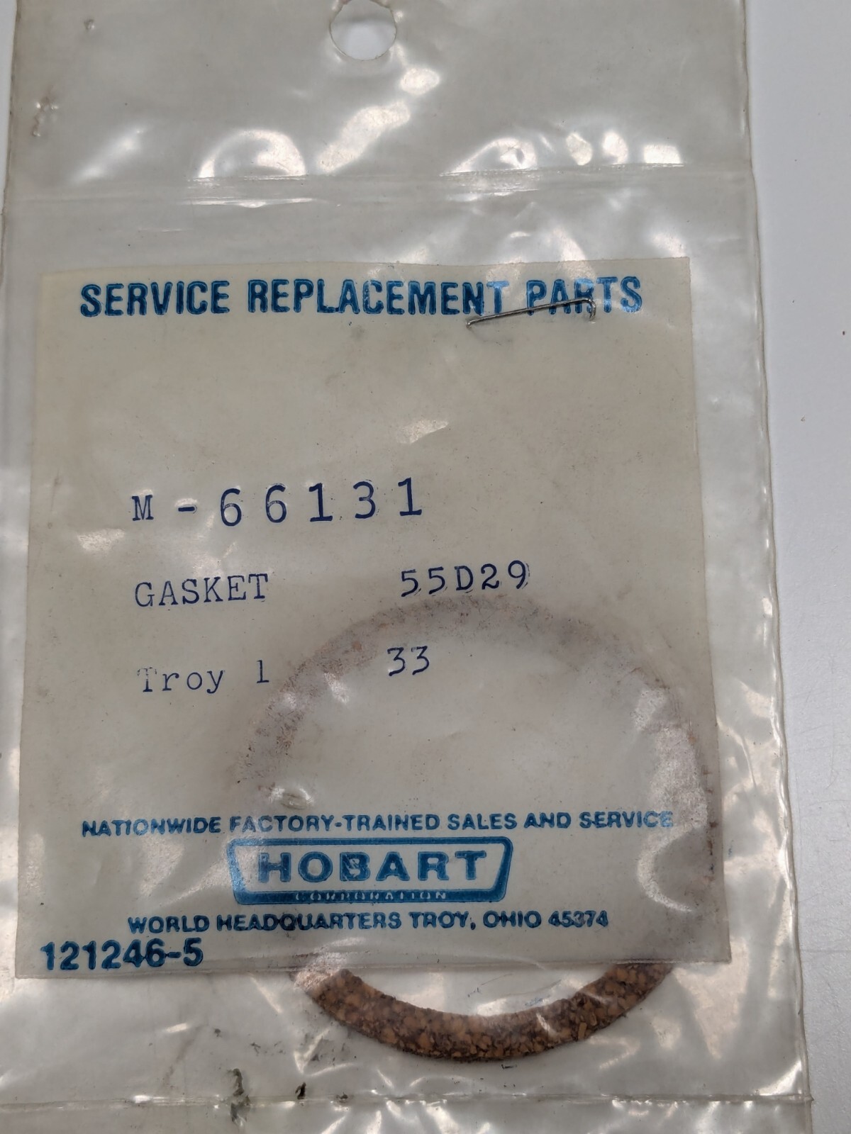 NOS Vintage Hobart Replacement Gasket Part# 66131