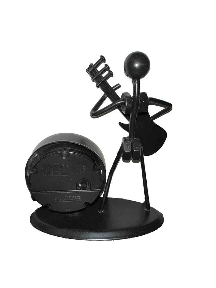 Home Decor Figurine Guitar Player Statue Iron Music Band Metal Clock - Image 3 of 4
