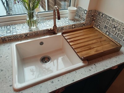 Wooden Worktop Worktop Butler Sink Draining Board RAISED Draining