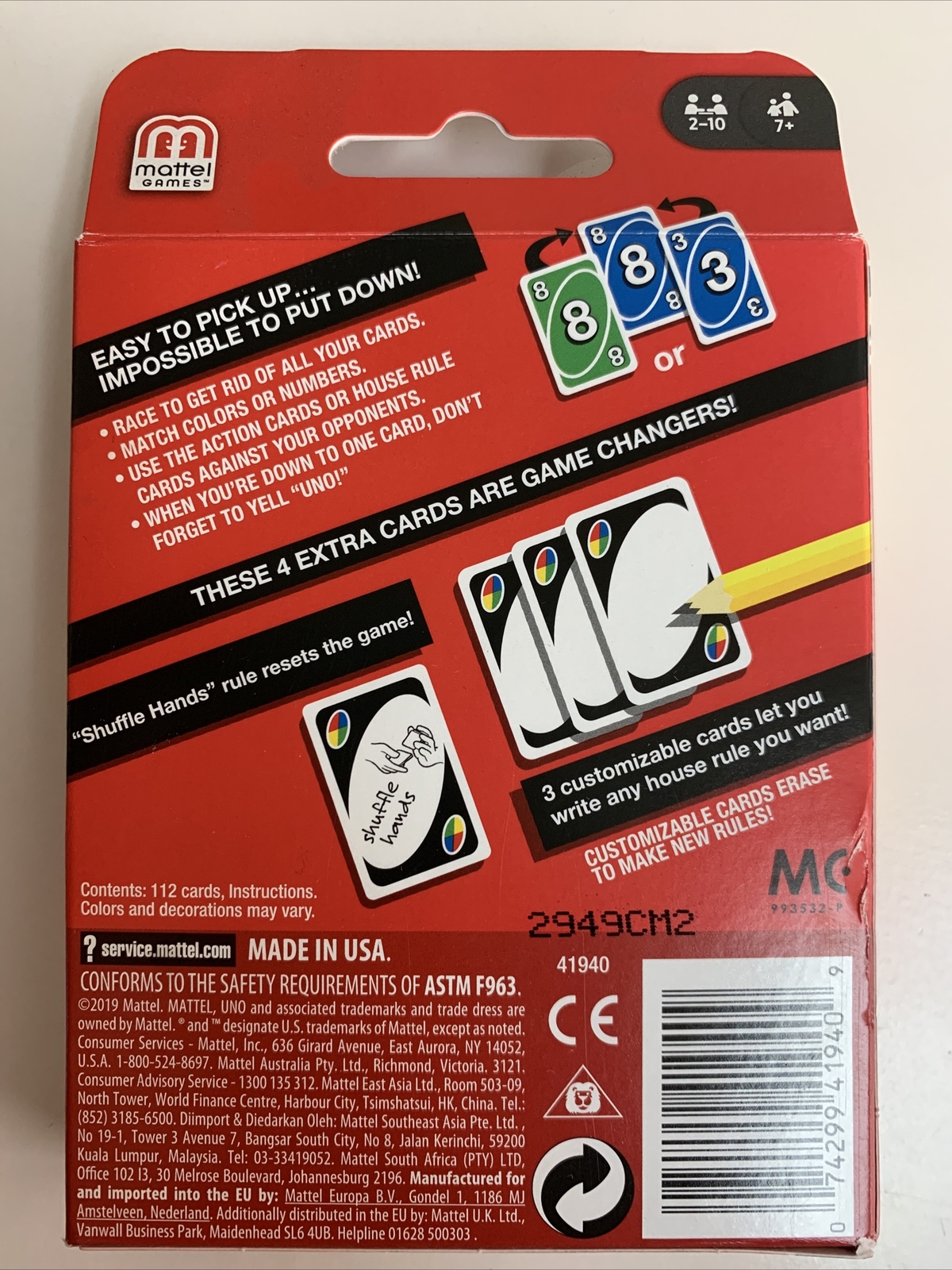 UNO Card Games, Friends/Family/Kids Playing Card Game, US Seller, Free  Shipping!