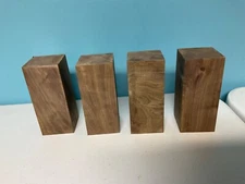 4 Walnut Turning Blanks. 5 3/8” X 2 15/16” x 2 15/16. Cut Green, Waxed. #11
