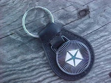 CHRYSLER PENTA-STAR  MoPaR LEATHER KEY FOB VINTAGE NOS CUSTOM-MADE HI-QUALITY