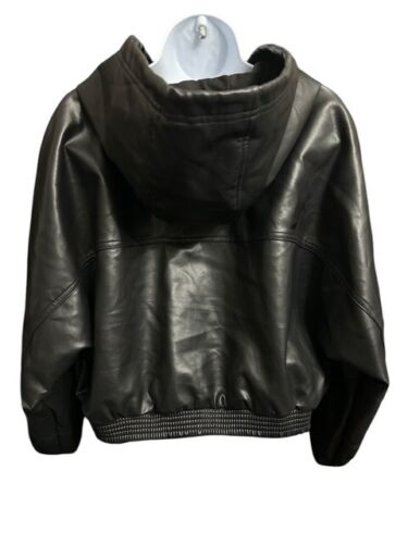 Windsor XL Coat Popular Slick Black Faux Leather Cropped Foxy Bomber Jacket NWOT - Picture 5 of 5