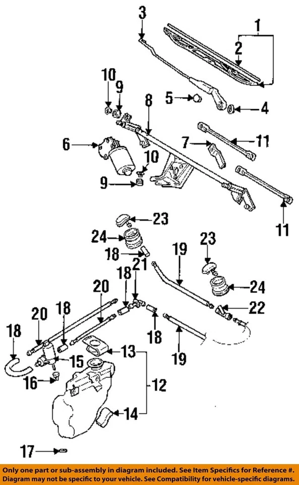 Used Windshield Wiper Motor fits: 1996 Volkswagen Passat Conv Grade A - Image 3 of 4
