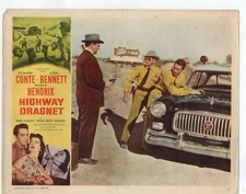 RICHARD CONTE JOAN BENNETT HIGHWAY DRAGNET 1954 ORIG 11X14 LOBBY CARD LC5121