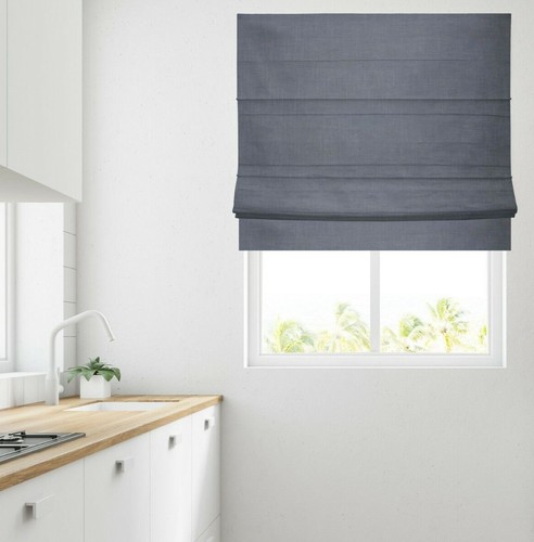 Plain Textured Blackout Roman Blinds - Deluxe Cassette Headrail Available - Picture 30 of 83