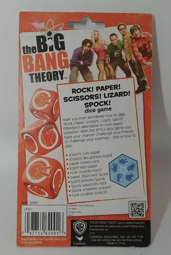 NEW The Big Bang Theory Rock Paper Scissors Lizard Spock Dice Game (Y1) - Picture 2 of 5