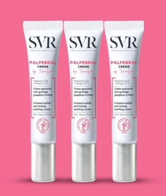 3x SVR Palpebral Creme Topialyse 15ml Irritated Eyelids Anti-Itching Cream 05/24