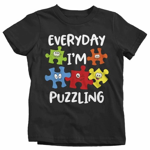 Kids Funny Autism Shirt Everyday I'm Puzzling Shirt Autism Shirt Puzzle Shirt Fu - 第 11/19 張圖片