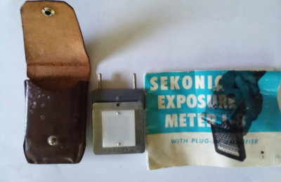 Sekonic Exposure Meter with plug in amplifier case and direction for use book