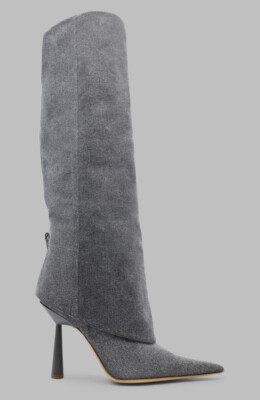 New In Box Gia Borghini Rosie 31 Denim Anthracite / Grey Tall