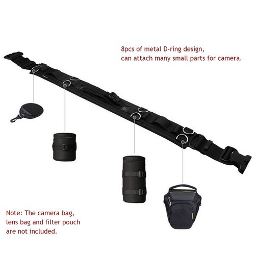 Camera Waist Belt Strap with Hanger Buckle Rings Holder for Lens Bag Case Pouch - Picture 6 of 9