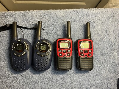Lot Of 4 Walkie Talkies - Cobra MicroTalk 22 Channels PR 135 & Midland T31A
