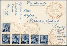 BM017. PROTECTORATE BOHEMIA MORAVIA BURG KARLSTEIN POSTCARD 1942 SPECIAL CANCEL