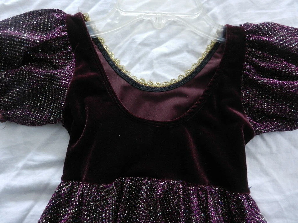 Vestido Disfraz Estilo Princesa Púrpura con Falda de Cuentas de Leos Ropa de Baile Juvenil  Foto 4 de 4