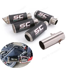 For Yamaha YZF R6 2006-2024 Exhaust Link Pipe 51mm Muffler Escape Carbon Fiber