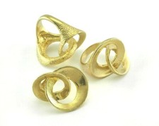 Circles Adjustable Ring raw Brass 16.5mm 6US inner size - Adjustable 3644