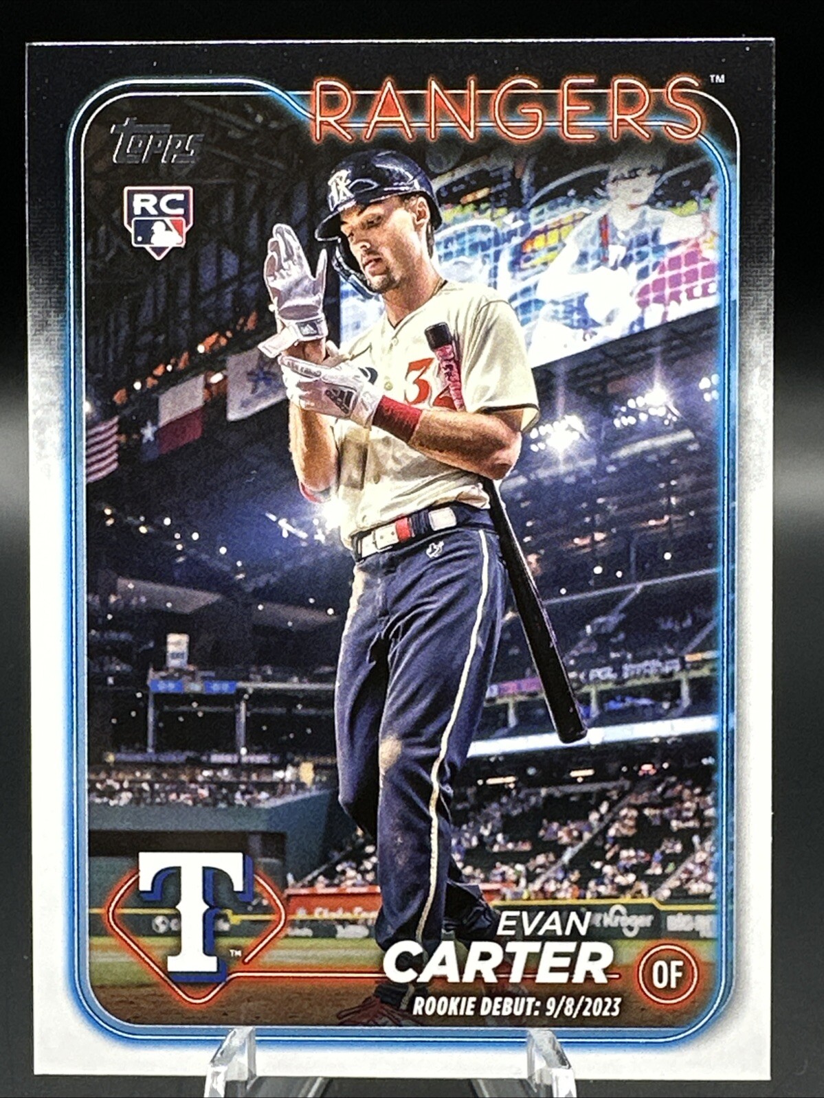 2024 Topps Update Series Rookie Debut Evan Carter #US58 Texas Rangers RC