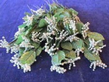 Vintage Millinery Flower Collection Green Beaded Blooms 28 Stems H4716