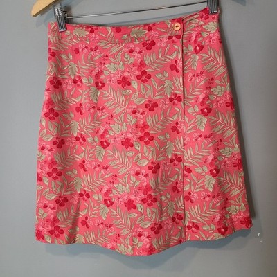 Vintage EP Pro 90s Sz XS Silk Skort Pink Floral Golf Resort Pickleball Dressy 