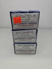 Branchline Blueprint HO 50' AAR Box Car Double Door. 1115 Conrail. 3 Pack