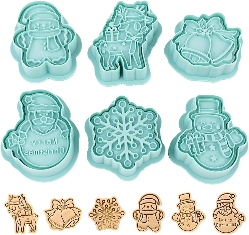 6 Stück Weihnachten Ausstecher Ausstechfomen Set Keksausstecher für Kekse