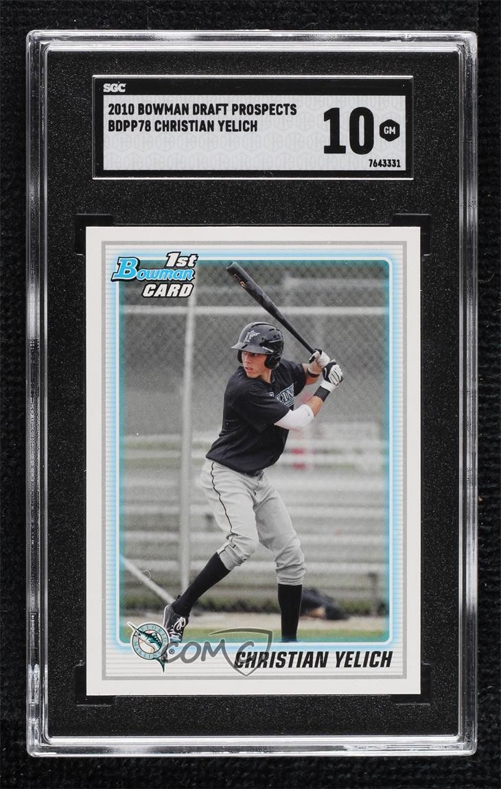 2010 Bowman Draft Draft Picks Christian Yelich #BDPP78 SGC 10 GEM hd2