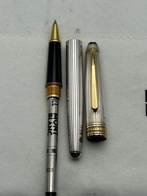 Montblanc Classic Solitaire Sterling Silver 163 Rollerball Pen-Read description