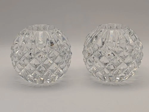 Vintage Waterford Crystal Candela Ball Taper Candle Holder, Lismore Pattern