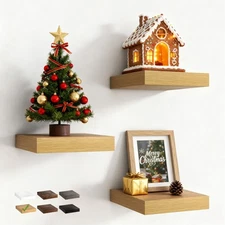 Floating Shelves for Wall with Invisible Brackets, Wall Mounted Engineered Wo...