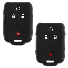 2 Key Fob Cover For 2014-2019 Chevrolet Silverado Remote Case Rubber Skin Jacket