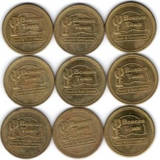 Border Town Food & Fun Center Lot of 9 Game Arcade Tokens San Antonio Texas