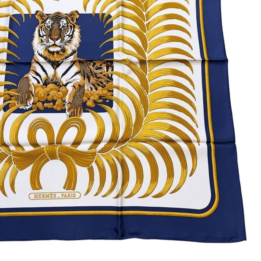 Hermes Tigre Royal Silk Scarf Carre 90 Multicolor | eBay