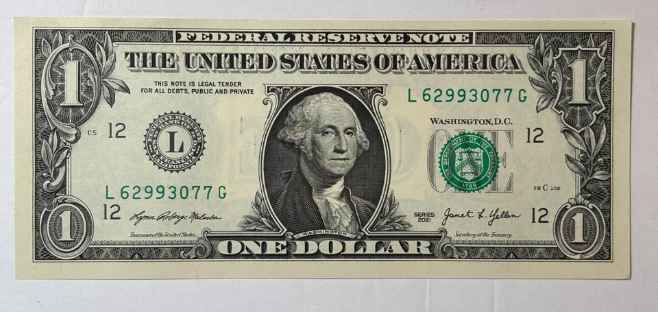 12 Sequential Serial #'S - $1.00 BILLS | UNCIRCULATED | ALL MISCUT & MISALIGNED - Image 4 of 4
