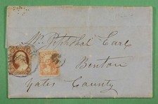 DR WHO 1856 #11 IMPERF SWARTS LOCAL POST #136L10 TIED NYC F/L R22763