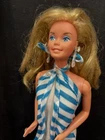 Vintage Barbie Doll 1966 Mattel Taiwan Striped Dress Classic Toy Collectible